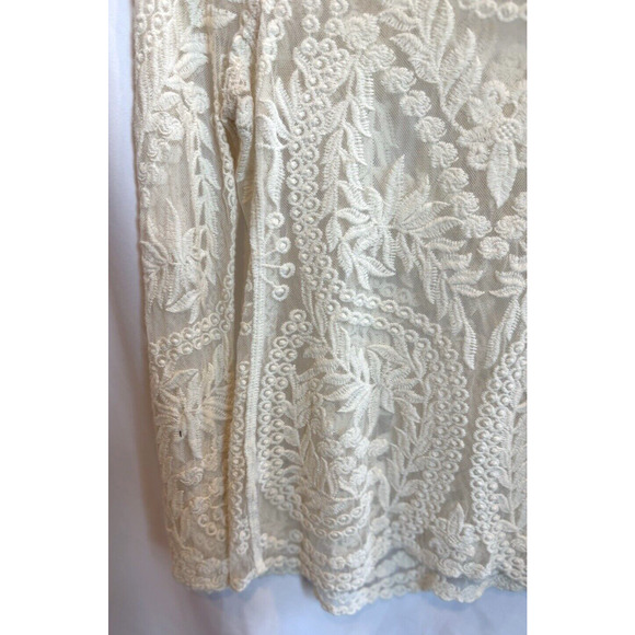 VTG Womens Lace Coquette Express Top Size S Embroidered Floral Dainty Feminine - Picture 15 of 16